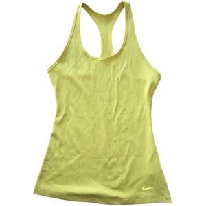 nike ribbed yellow racerback tank top